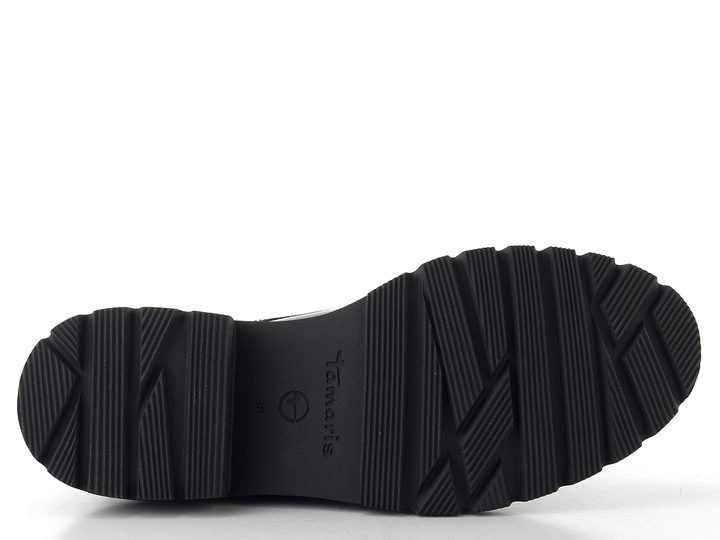 Tamaris lakované polobotky na hrubé podešvi black 1-23649-47