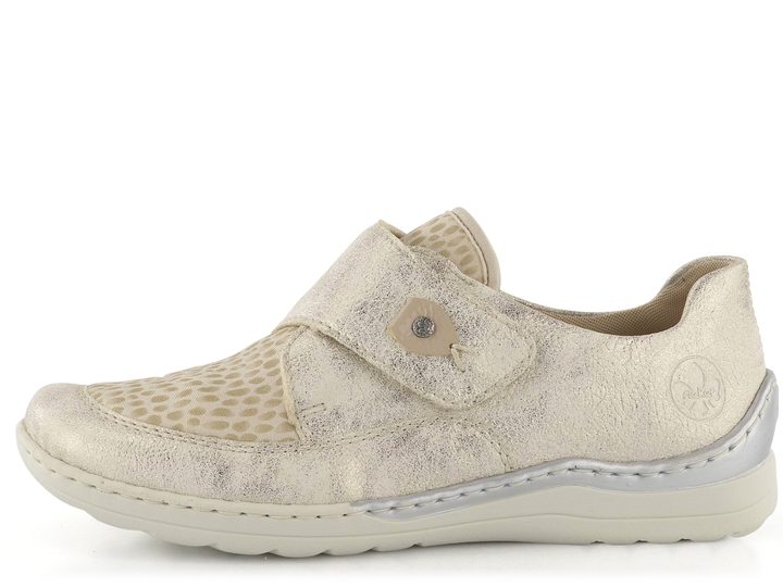 Rieker poltopánky na suchý zips metalické 48951-90