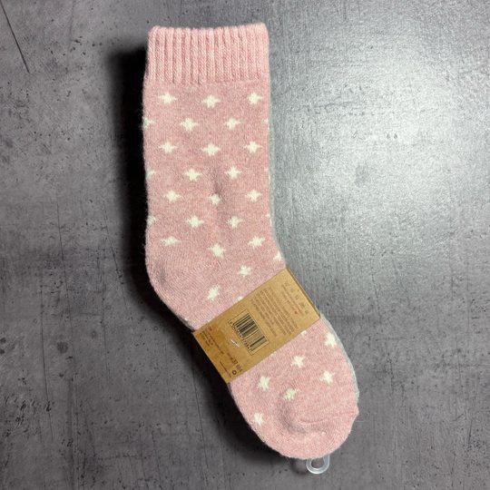 Dámské zimní ponožky s vlnou šedá/růžová 37884