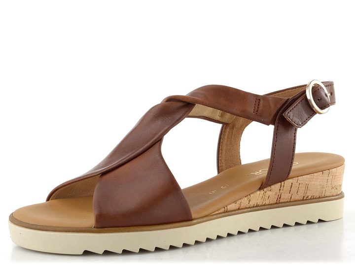 Gabor sandály na klínu camel 82.751.53