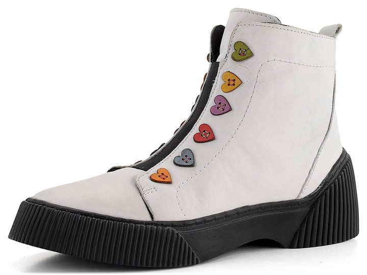 Karyoka dámska členková obuv s farebnými gombíkmi White 3143-500