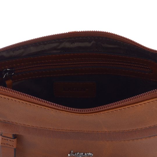 Dámská kožená crossbody kabelka cognac 2525-B-025