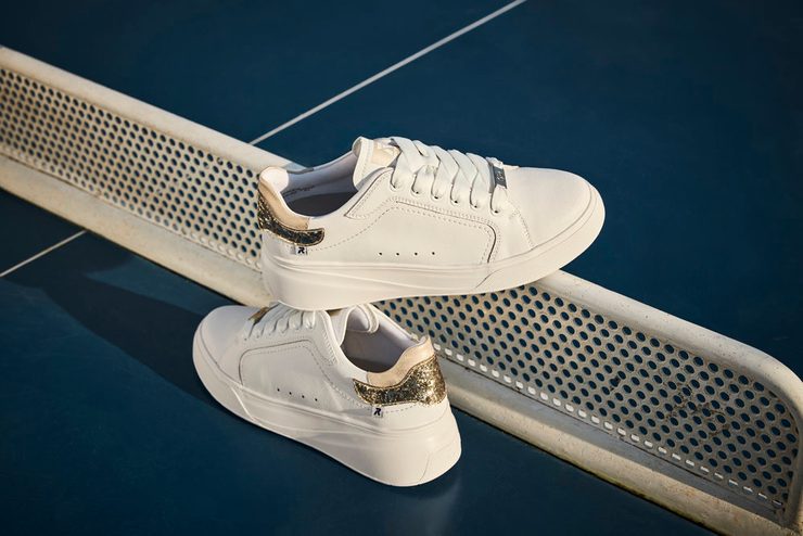 Rieker dámské tenisky Weiss/Gold-Silber/Muschel  W2303-80