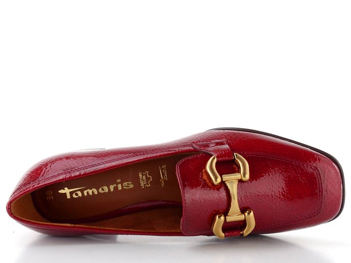 Tamaris mokasíny na podpatku red 1-24316-43