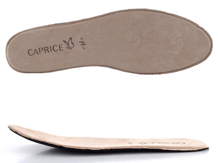 Caprice širší metalické baleríny Platin 9-22118-44