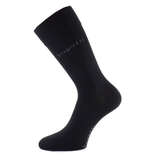 Bugatti pánské ponožky 2 páry černé/puntík s jemným lemem 6264
