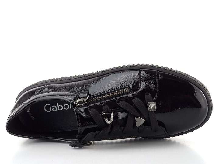 Gabor tenisky na platformě lakované černé 73.339.97
