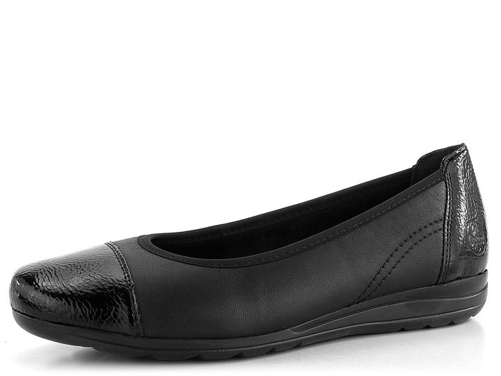 Rieker baleríny s lakovanou špičkou čierne L9351-00