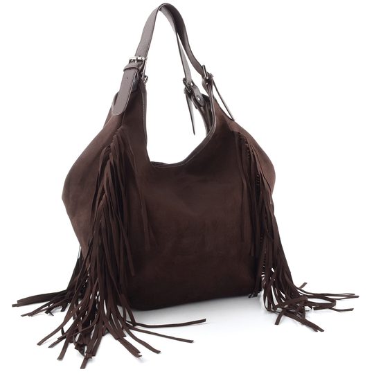 Rieker shopper kabelka s třásněmi tmavě hnědá H1041-25