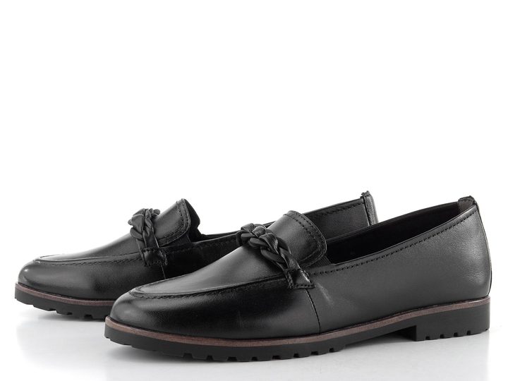 Tamaris mokasíny black leather 1-24200-42