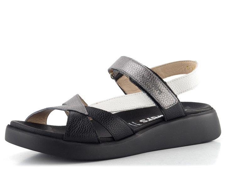 Wonders sandály na suchý zip negro/plomo/off C-6552