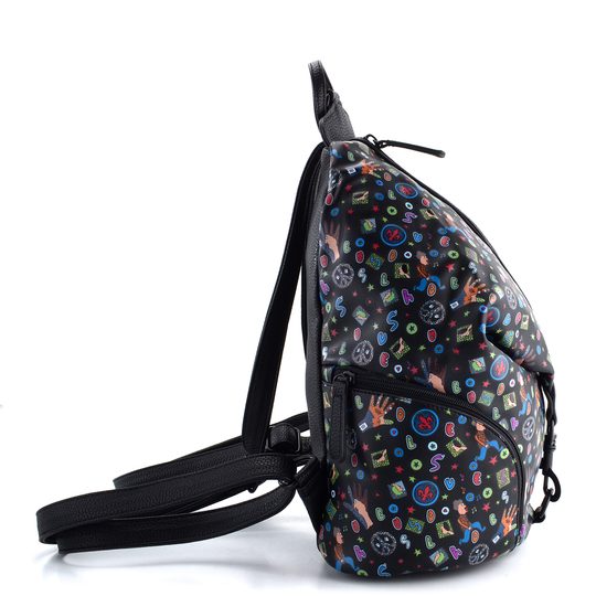 Rieker černý batoh s potiskem H1055-02