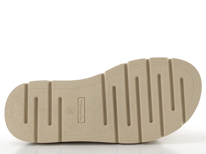 Tamaris kožené pantofle na platformě ivory nubuc 1-27234-44