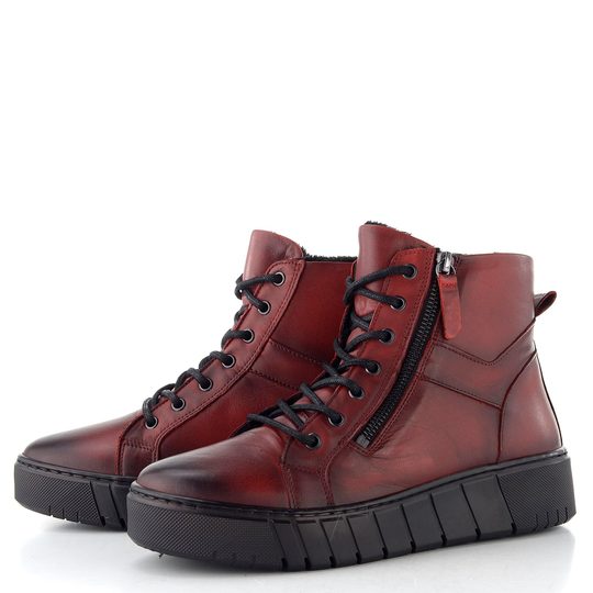 Creator kotník se zipem Siviglia Old Burnish red B-3421A