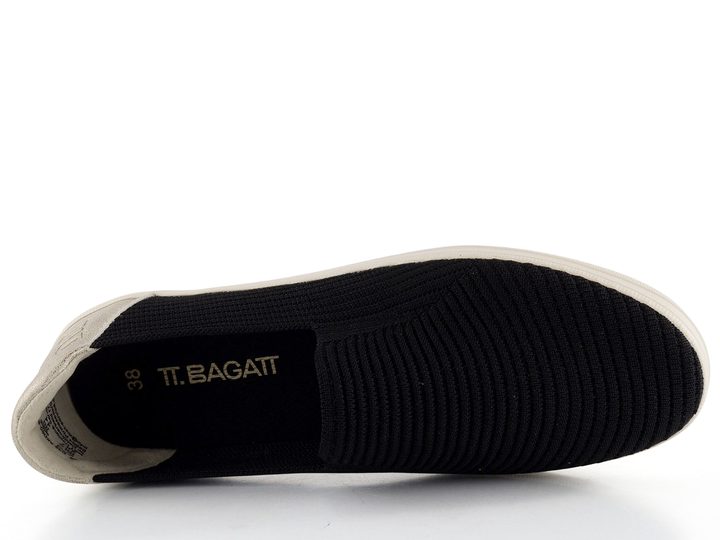 TT.BAGATT slip-on úpletové mokasíny black/metallics D35-AKD60-6950