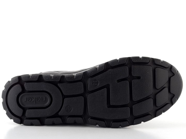 Rieker čierne šnurovacie poltopánky so zipsom a membránou N1301-01