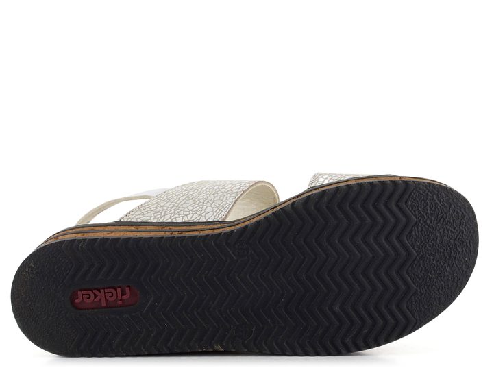 Rieker biele sandále na kline 62950-80