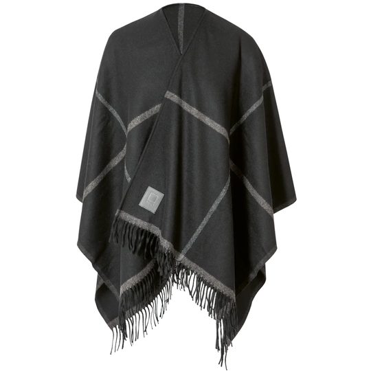 Högl luxusní vlněný pléd - pončo schwarz 0-196200-0100