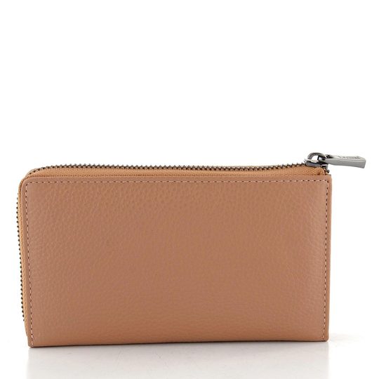 Dámská kožená zipová peněženka nude 70608