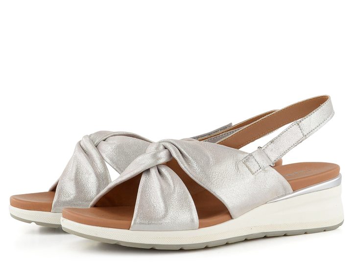 Caprice sandály na klínu Stone Metallic 9-28300-20