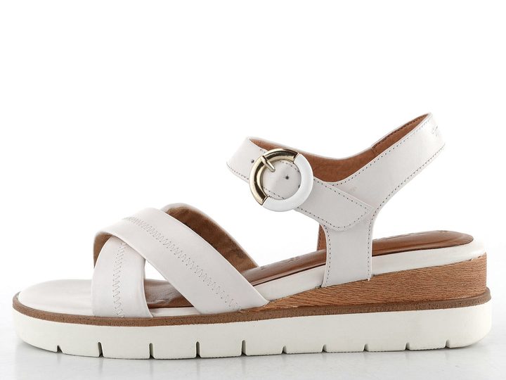 Tamaris sandály na klínku White Leather 1-28202-42
