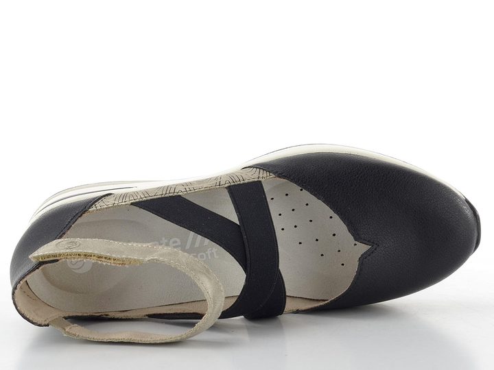 Remonte otevřené polobotky s plnou špičkou a patou černé D2411-03