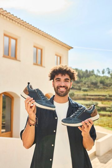 Rieker tmavo modré poltopánky so zipsom 16901-14