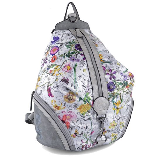 Rieker batoh šedý/farebný kvetovaná potlač H1054-90