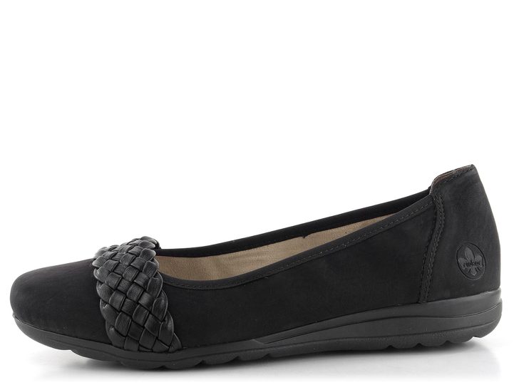 Rieker baleríny s proplétaným páskem černé L9358-00