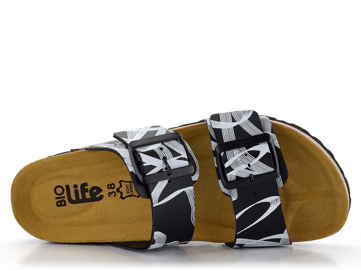 BIO Life pantofle fuzbetové černo-bílé 2011.69/816