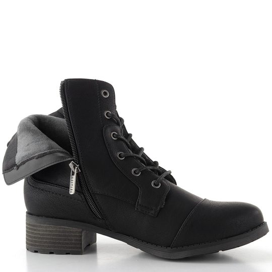 Mustang šněrovací kotník se zipem black 15M0062011