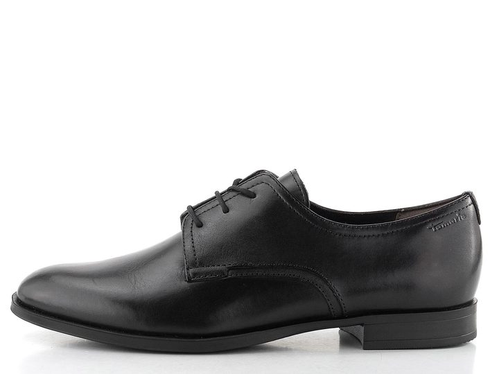 Tamaris kožené šnurovacie poltopánky black 1-23201-44