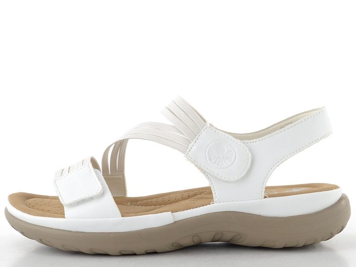 Rieker bílé sandály s gumičkami 64870-81