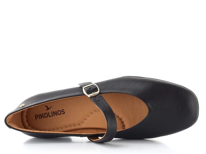 Pikolinos kožené lodičky s nártovým páskem Ubeda black HAW2N-5592CO