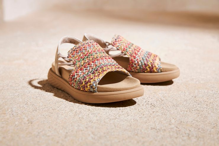 Rieker farebné sandále Multi/Ginger V1541-90