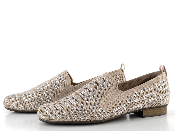 Rieker textilné trblietavé mokasíny ginger 51953-62