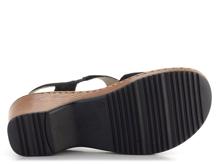 Ara sandály na platformě s podpatkem Key West Black 12-20304-01