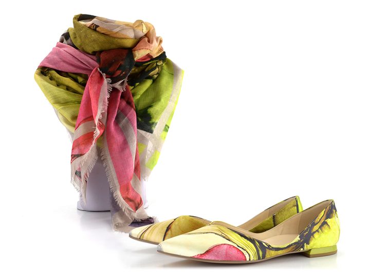 Högl farebný šál s modalom a hodvábom Red Multi 7-152000