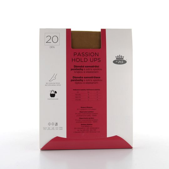 Jemné parfémované samodržící punčochy s krajkou beige 20 DEN