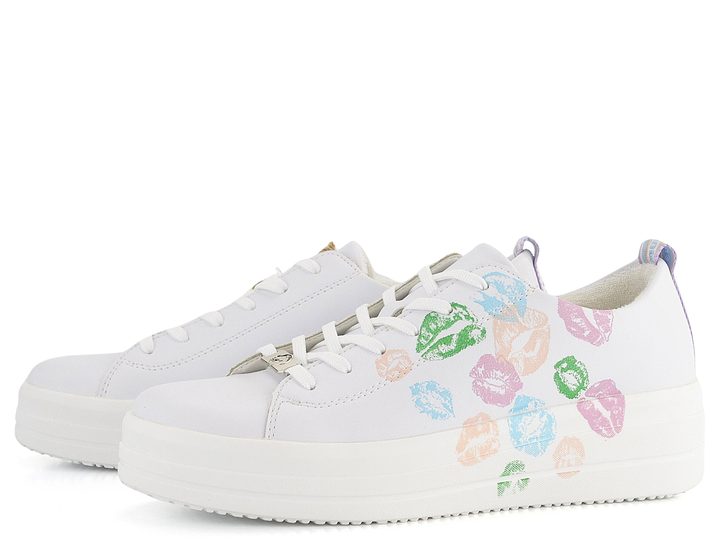 Remonte tenisky na platformě bílé/barevný potisk D1C03-80
