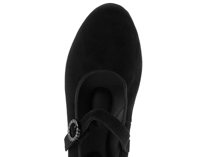 Ara širší semišové lodičky s nártovým páskem Nizza Schwarz 12-35829-01