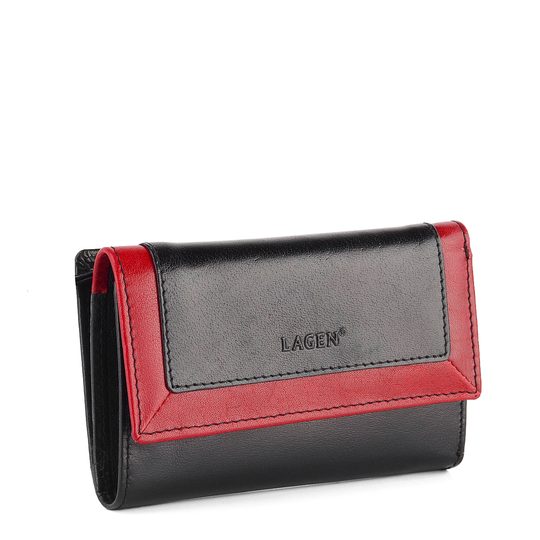 Dámská kožená peněženka černá/červená BLC/4390/419