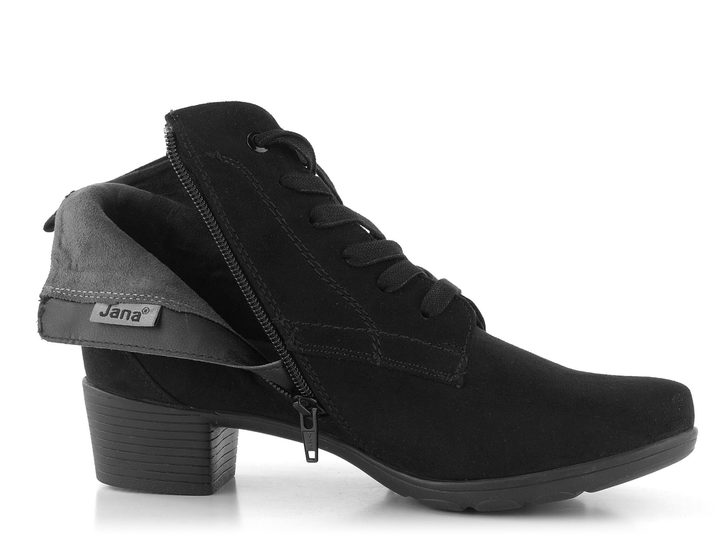 Jana širšia šnurovacia členková obuv čierna 8-25166-29