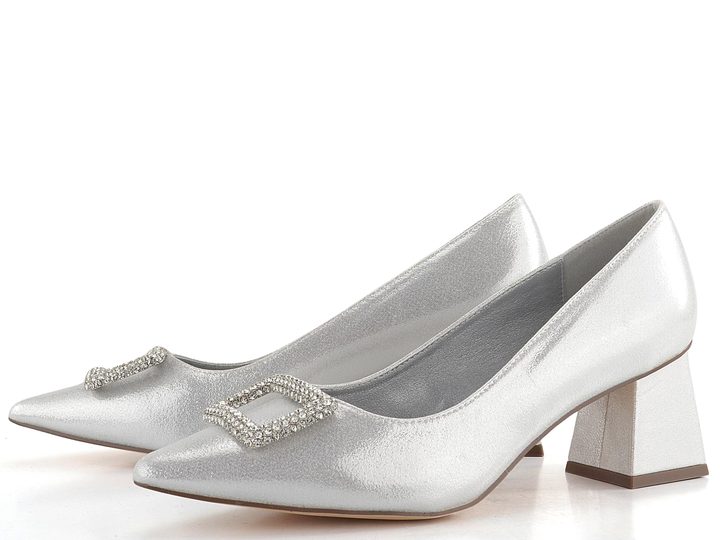 Menbur společenské lodičky s broží Plata/Silver 25877