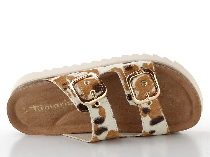 Tamaris kožené strakaté pantofle Cow 1-27519-46