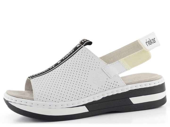 Rieker bílé sandály se širokým nártem V5915-80