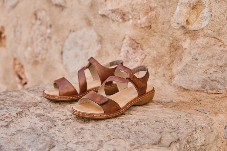 Rieker prírodné kožené sandále 659C7-24