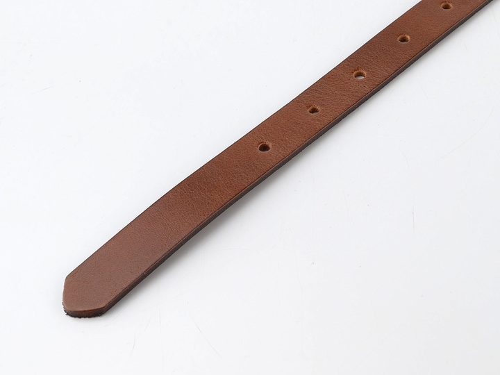 Dámský kožený opasek hnědý se sponou ve zlaté barvě 201Z-48