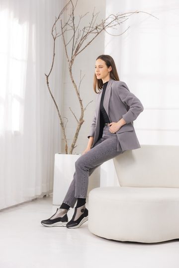 Remonte nazúvacia členková obuv čierna/strieborná D0T78-03