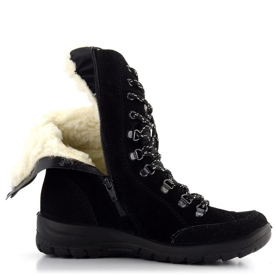 Rieker šnurovacia členková obuv s membránou čierna L7101-00